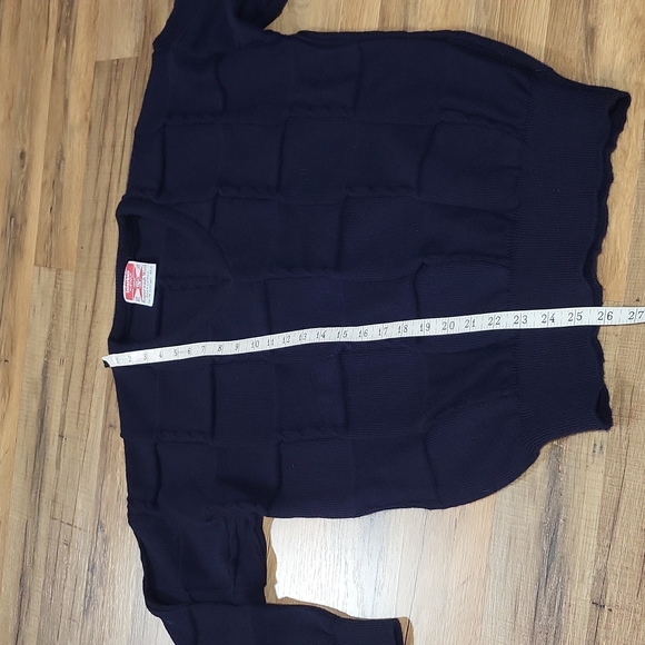 INTERKNIT AUSTRALIA Vintage Superwash Wool Navy Heavy Duty Outdoor Sweater - Picture 9 of 10